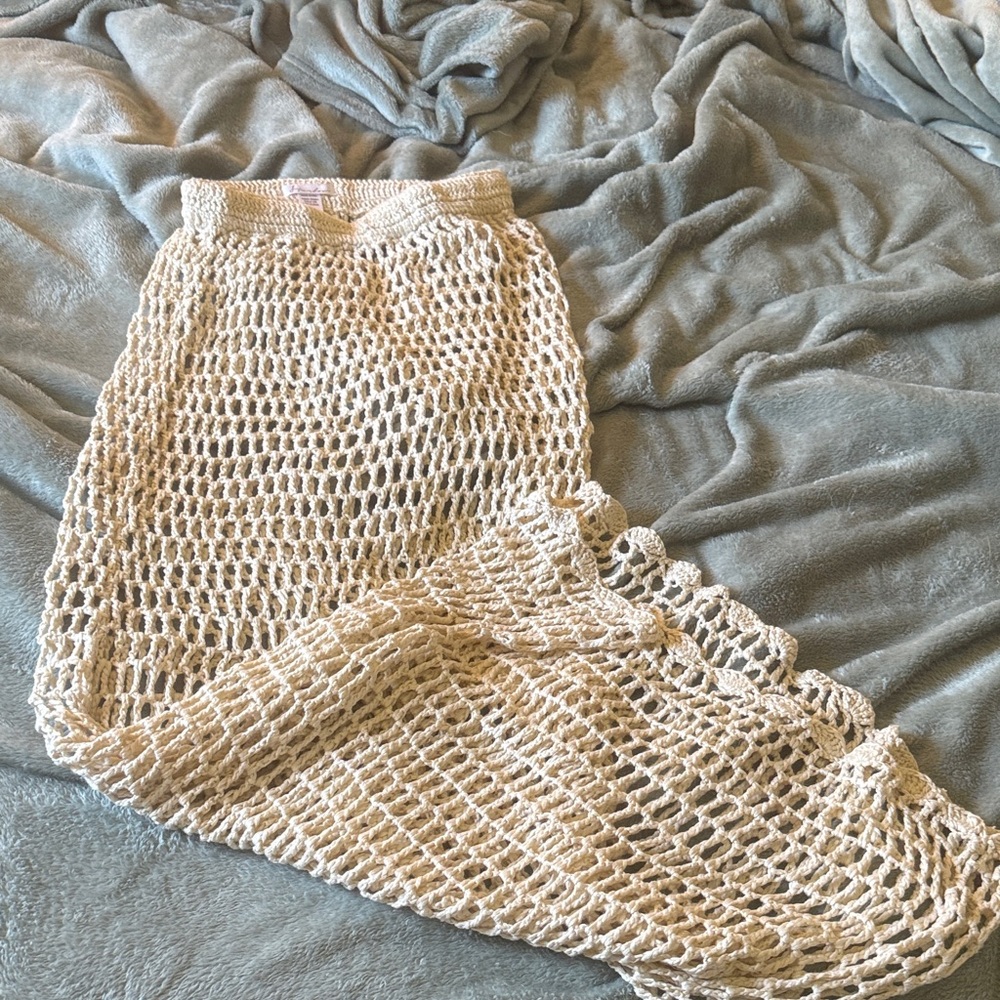 Cream Crochet Maxi Skirt